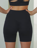 Black scrunch bum shorts
