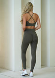Scoop Neck Sports Bra - Khaki